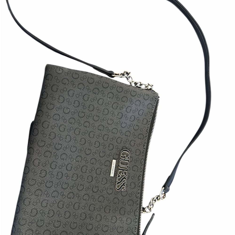 GUESS Gray Crossbody Bag with Chain Strap
